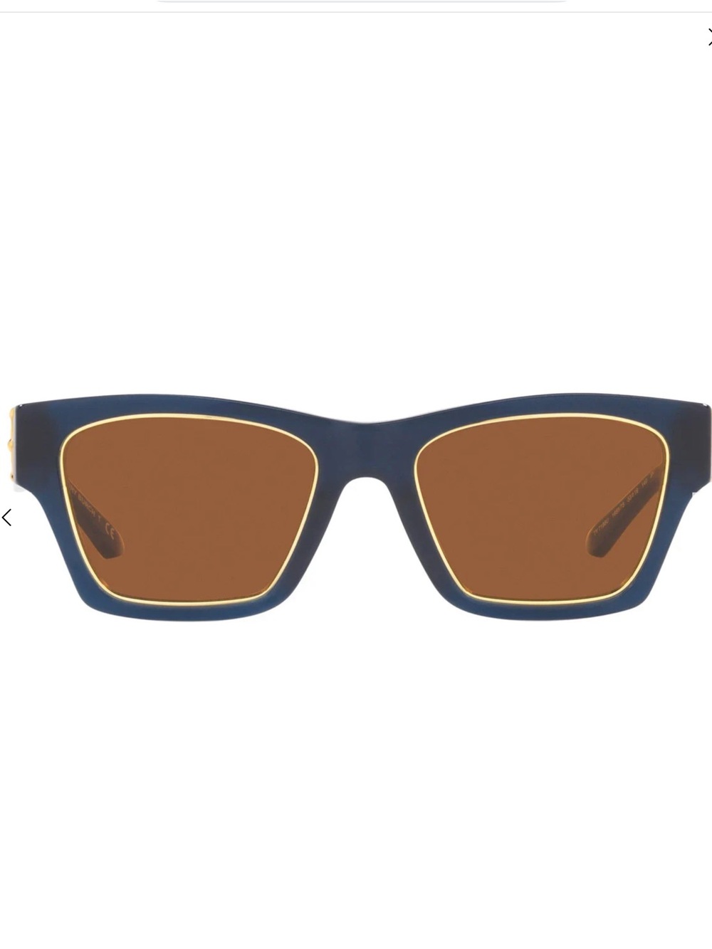 Tory Burch Navy Frame Sunglasses with Brown Lenses and Gold Trim